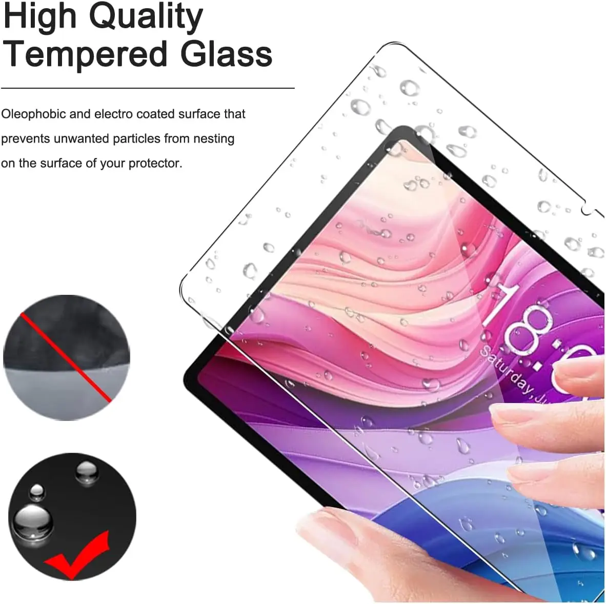 Premium Tempered Glass Anti-Fingerprint HD Clear Screen Protector (10.4)