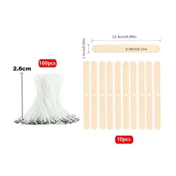 110-Piece Smokeless Candle Wick Set - Cotton Core Wax Line and Holder Kit (2.5cm)