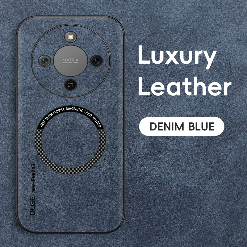 Magnetic Retro Leather Soft Phone Case with Wireless Charging Compatibility