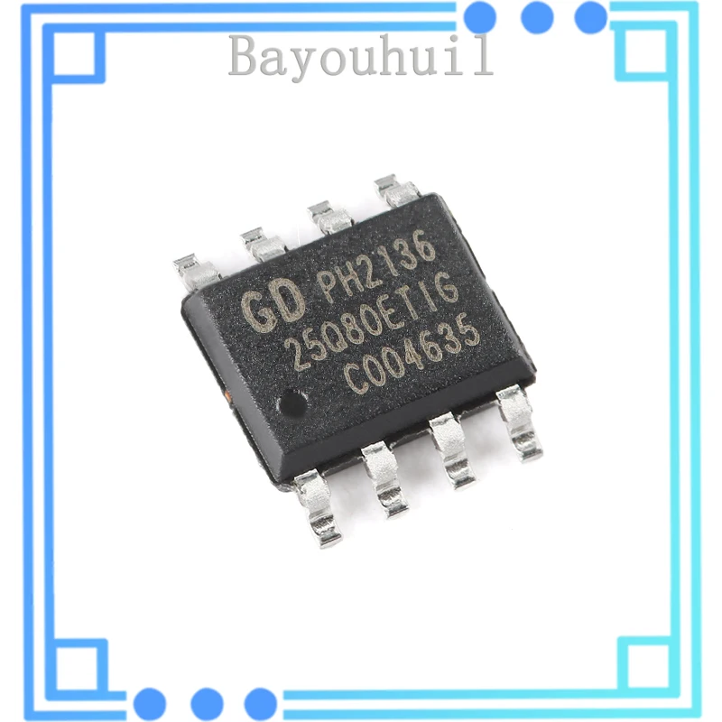 

10PCS Original Authentic GD25Q80ETIG SOP-8 8M-bit Serial Flash Memory Chip