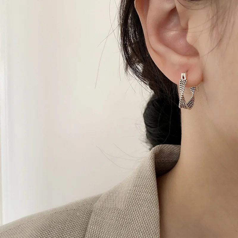 Oversize Geometric Drop Earrings - Image 2