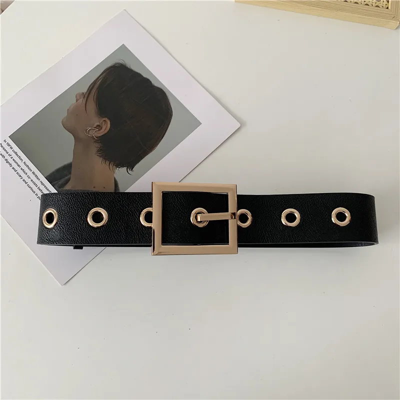 Fashion Women Belts Luxury All Match Black Leather HOT High