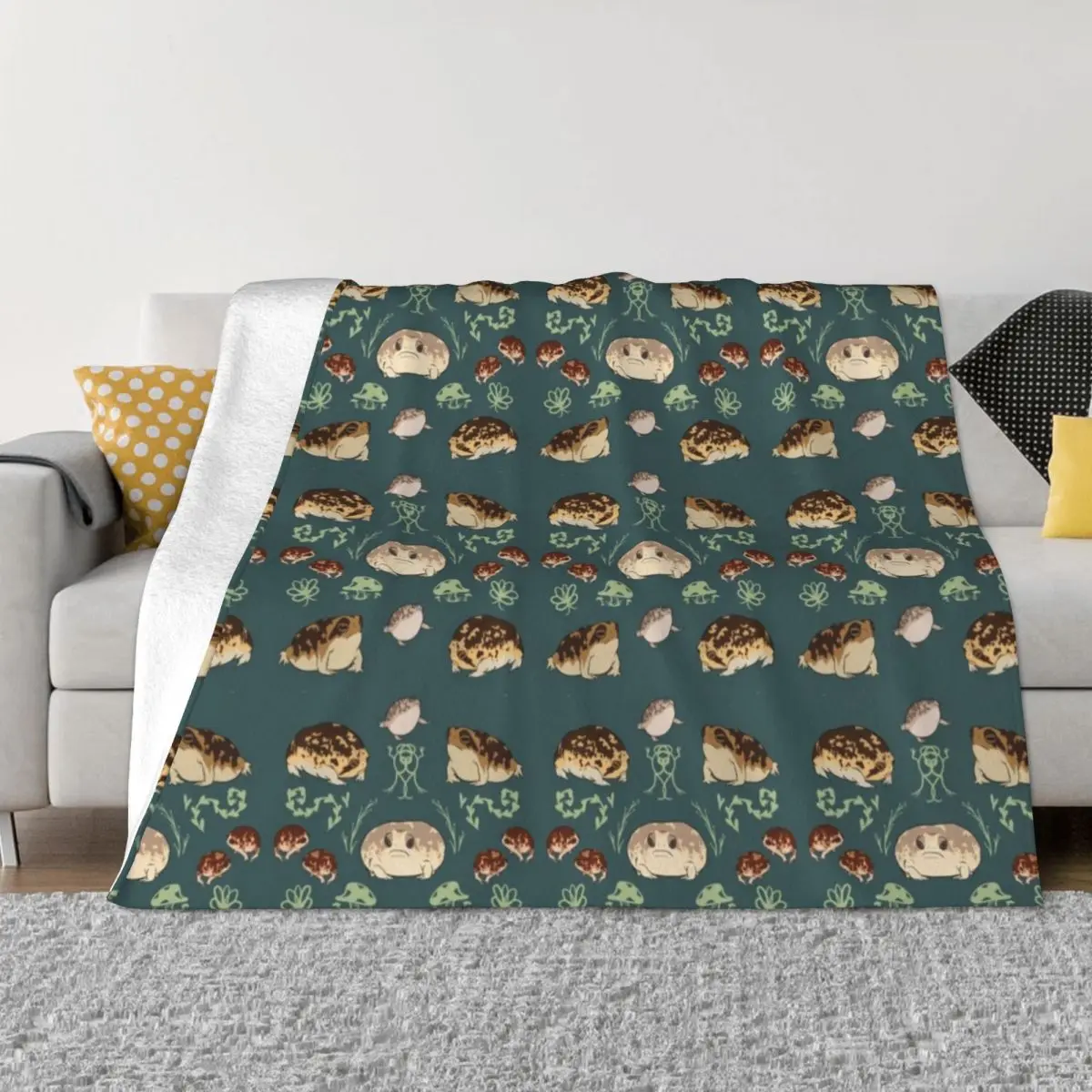 

Rain Frog Pattern Throw Blanket for sofa Fashion Sofas Blankets