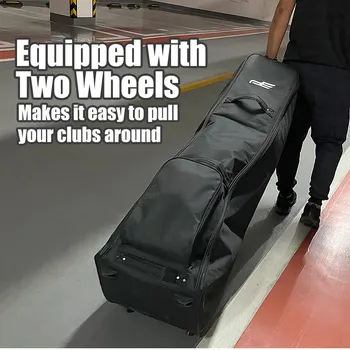 PLAYEAGLE 바퀴가 달린 골프 여행 가방, 대용량 골프 클럽 가방, 접이식 경량 나일론 골프 항공 가방, 신발 가방 포함