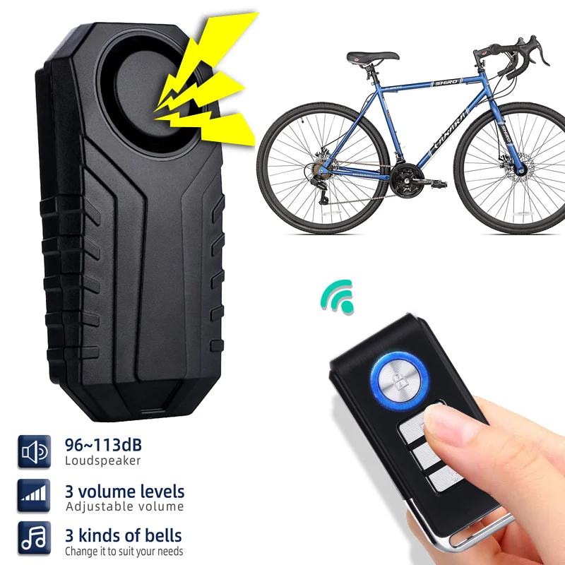 

Wireless Bicycle Alarm Vibration Sensor Bike Motorcycle Remote Control Security Anti Lost Remind Vibration Warning Waterproof