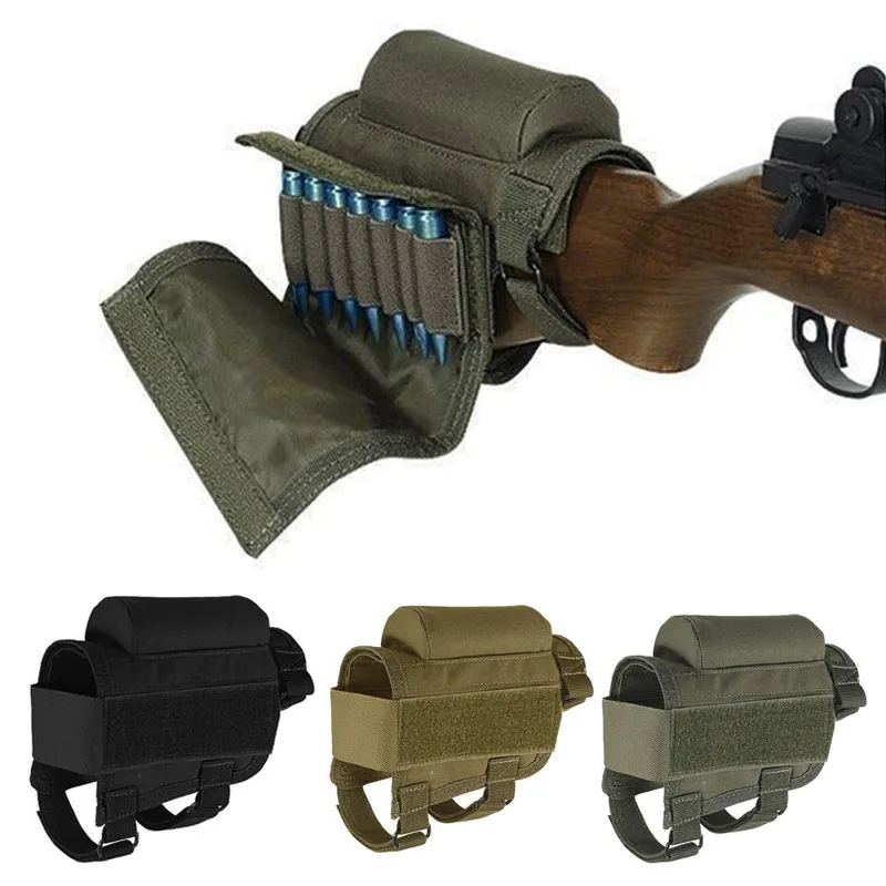 

Adjustable Outdoor Tactical Butt Stock Rifle Cheek Rest Pouch Bullet Holder Nylon Riser Pad Ammo Cartridges Bag Hunting