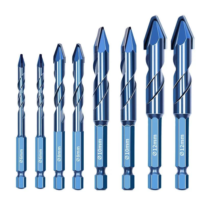 Drill Bit High Hardness Multi-functional Hexagonal Shank Eccentric Carbide Triangular Tungsten Steel Four-edged Hole Opener