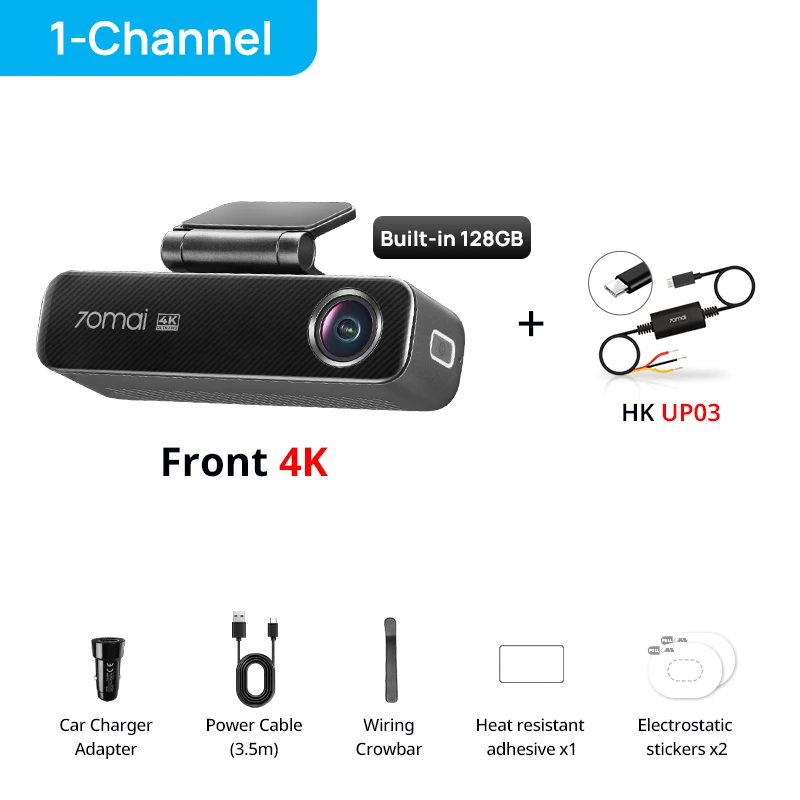 جديد 70mai M800 4k Dash Cam eMMC 128GB HDR 24H شاشة ركن السيارة LTE 4G متوافق مع التحكم الصوتي جهاز تسجيل فيديو رقمي للسيارات المدمج في GPS ADAS 2160P