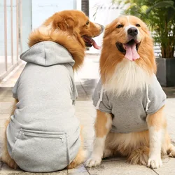 Cozy Fleece Dog Hoodie with Hat and Zip Pocket - XXXL (GRAY)