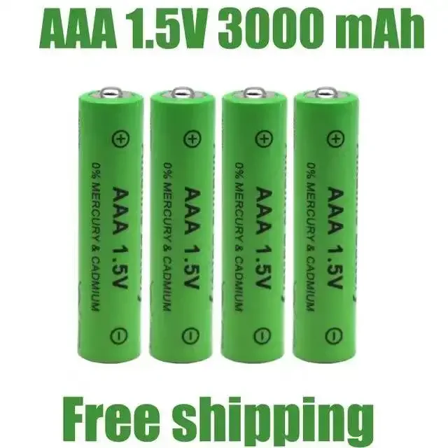 

Free ShippingNiMH Rechargeable Battery New 1.5V AAA 3000mAh Battery Mouse Clock Computer Toys+free Delivery