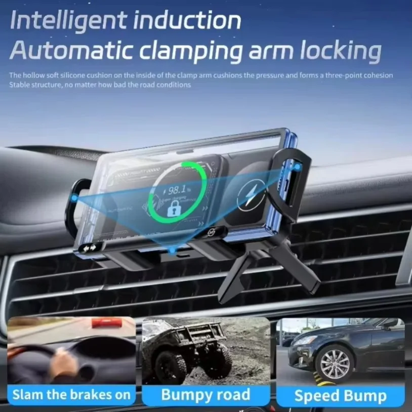 Dual Coil Fold Screen Car Wireless Charger Fast Charging Car Phone Holder Stand Mount For Samsung Galaxy Z Fold 6 5 4 S24 Flip