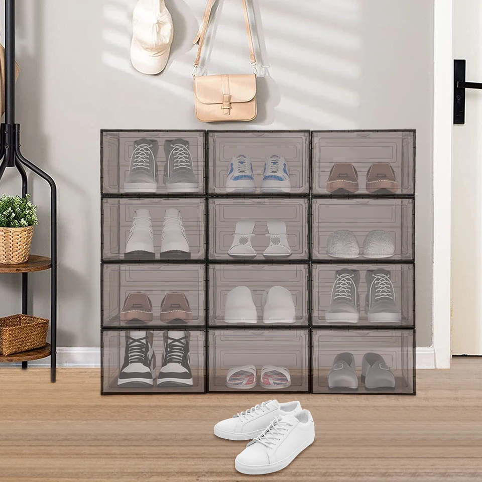 Clear Stackable Acrylic Shoe Storage Boxes Set