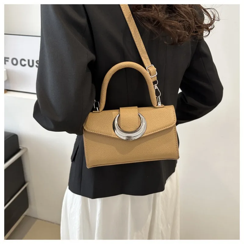 Fashion Solid Color 2024 New Western-style Casual Korean Crossbody Shoulder Bag Handbag for Women Small Square Shoulder Bag