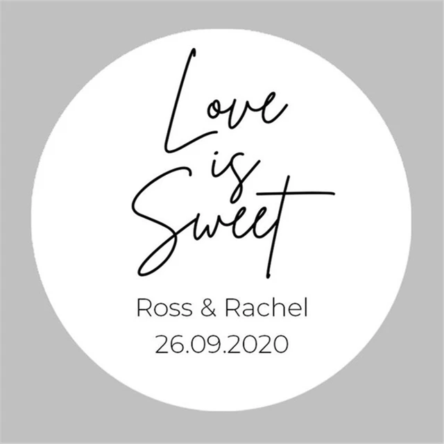 100pcs Personalised Round Wedding Envelope Seal Stickers Wedding Favor Stickers  Wedding Invitation Stickers Love is Sweet Design - AliExpress
