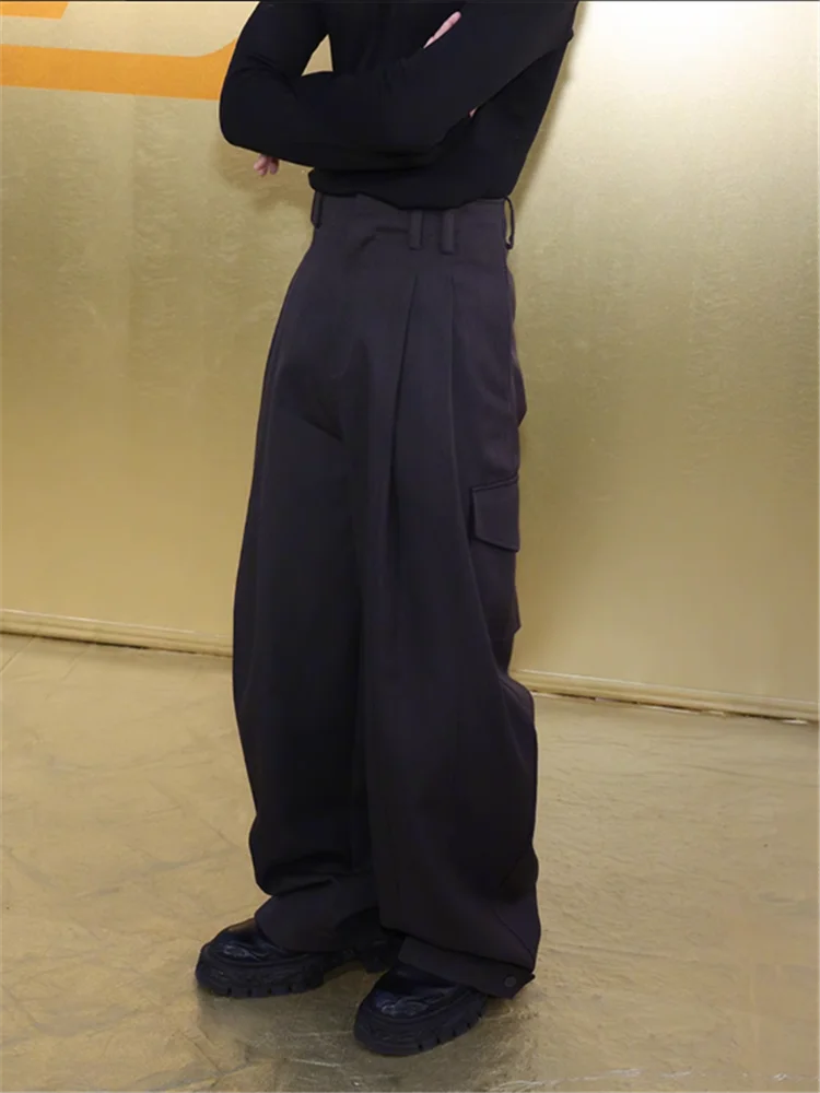 2023 Spring and autumn new loose pants male design sense of sag loose wide leg trousers casual straight leg trousers