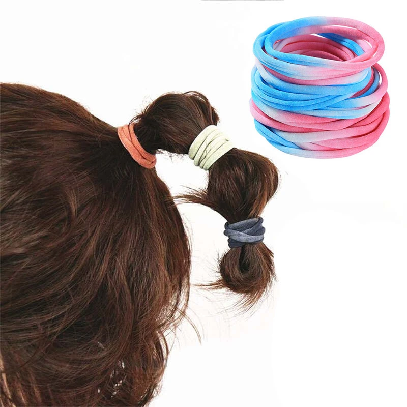 Macaron Gradient Baby Hair Ties Soft Cotton Toddler Hair Ties Children