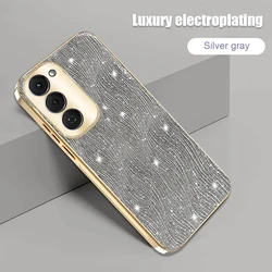 Deluxe Plated Water Ripple Frosted Gloss Phone Cover for Tecno spark 40 pro (GRAY)
