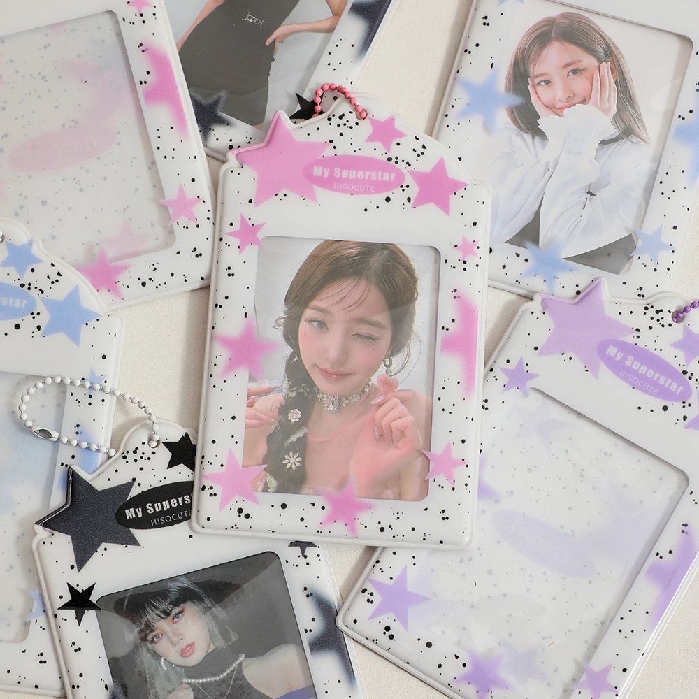 Card Holder Kawaii Star 3 Inch Postcard Holder Postcards Album Colorful Card Storage Photo Bag Kpop Idol Card Collect Organizer