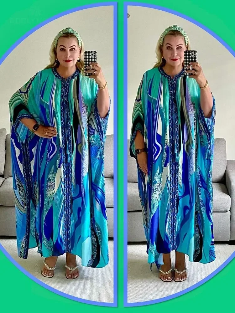 Women Summer Beach Dress Swim Wear Cover Up Tunic Robe Kaftan