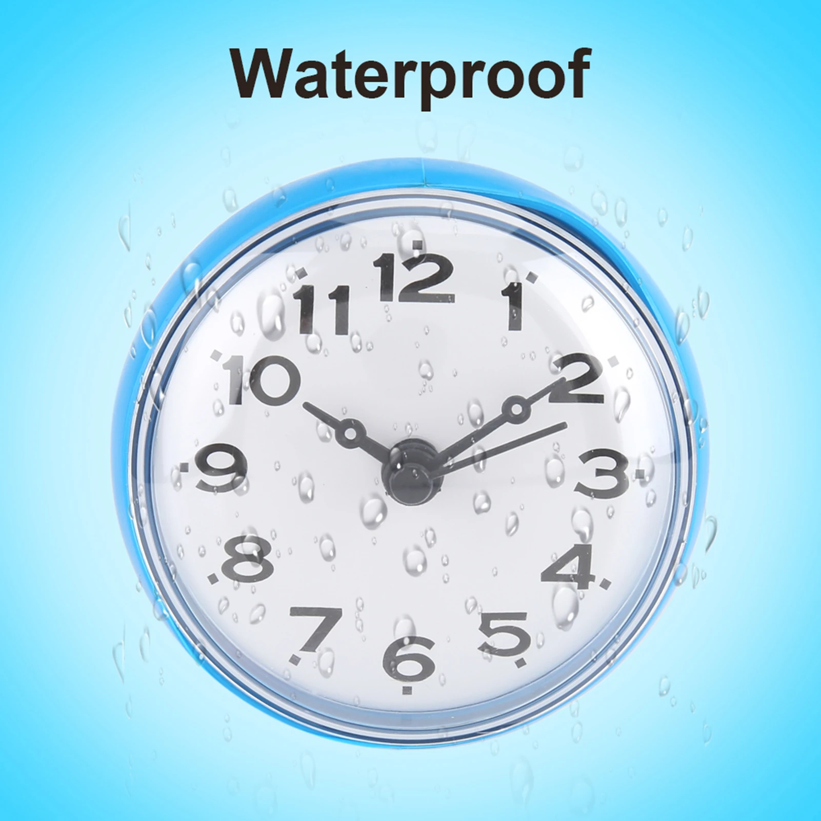 Bathroom Clock Shower Clock Waterproof Suction Wall Window Mirror Bath Shower Bathroom Accessories