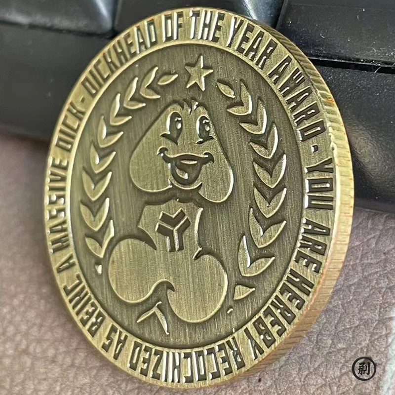 Funny Dick Spade Challenge Coin Ins Wind Ancient Bronze Retro Wandering Coin Funny
