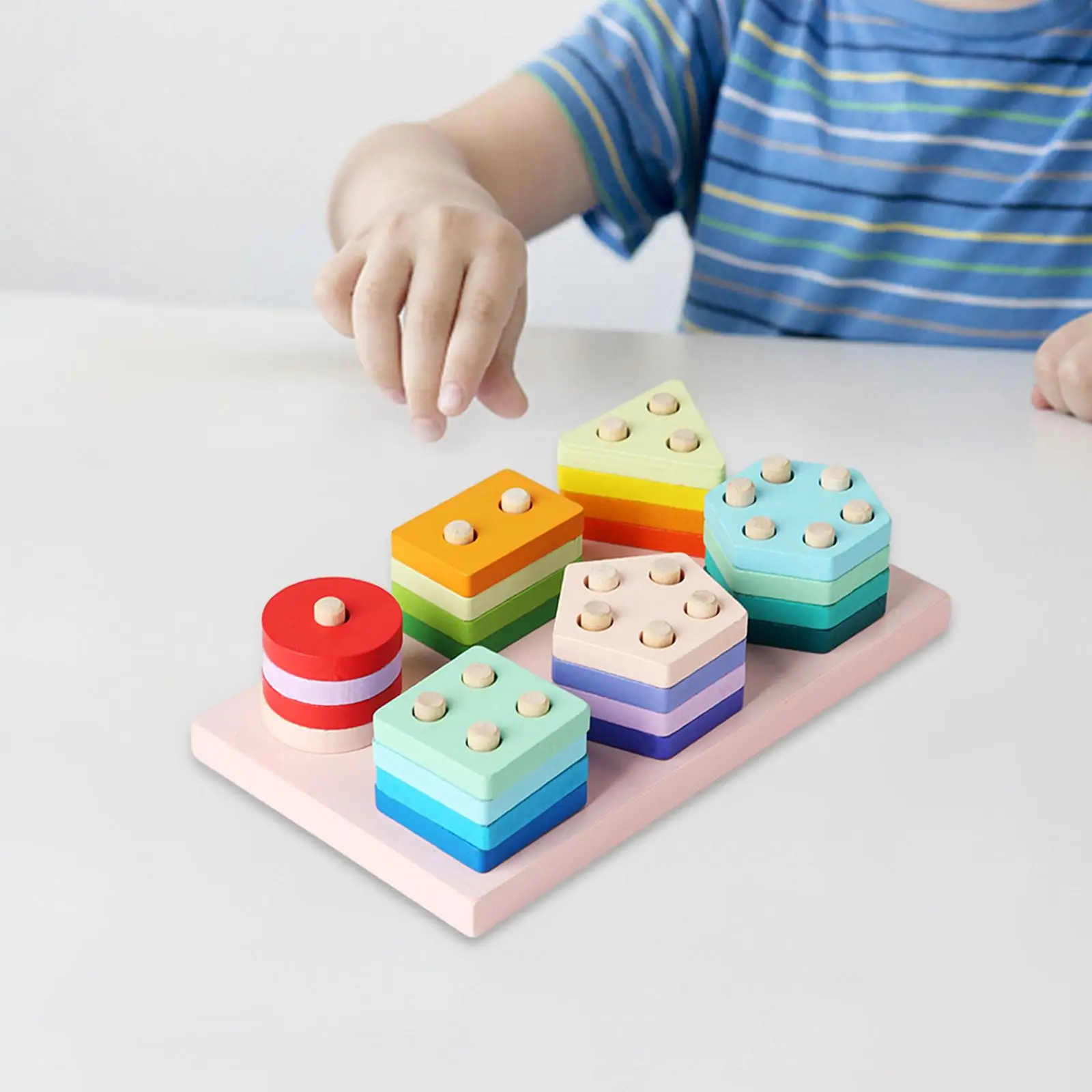 

Wooden Sorting Matching Puzzle Preschool Learning Activity Matching Shape Game for Boys Girls Ages 3+ Years Old Travel Toy