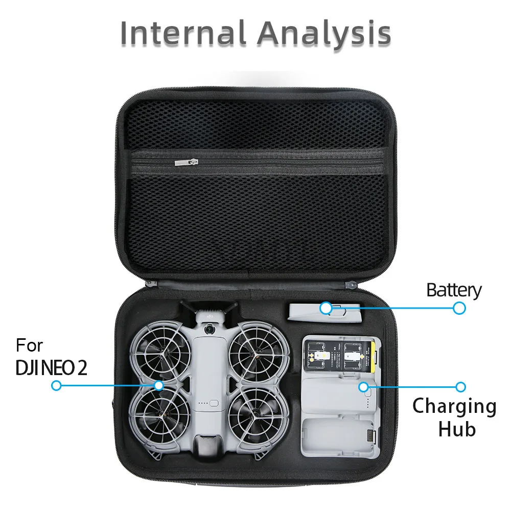 DJI NEO 2 용 휴대용 운반 케이스 방수 보호 상자 보관 가방 숄더 백 충격 방지 핸드백 드론 액세서리