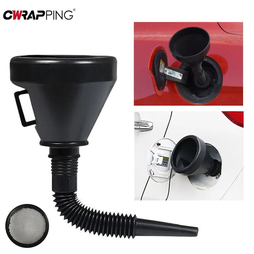 Imbuti di rifornimento del motore dell'auto con filtro olio benzina riempimento filtro tubo di prolunga tubo imbuto strumento accessori auto universali - Image 5