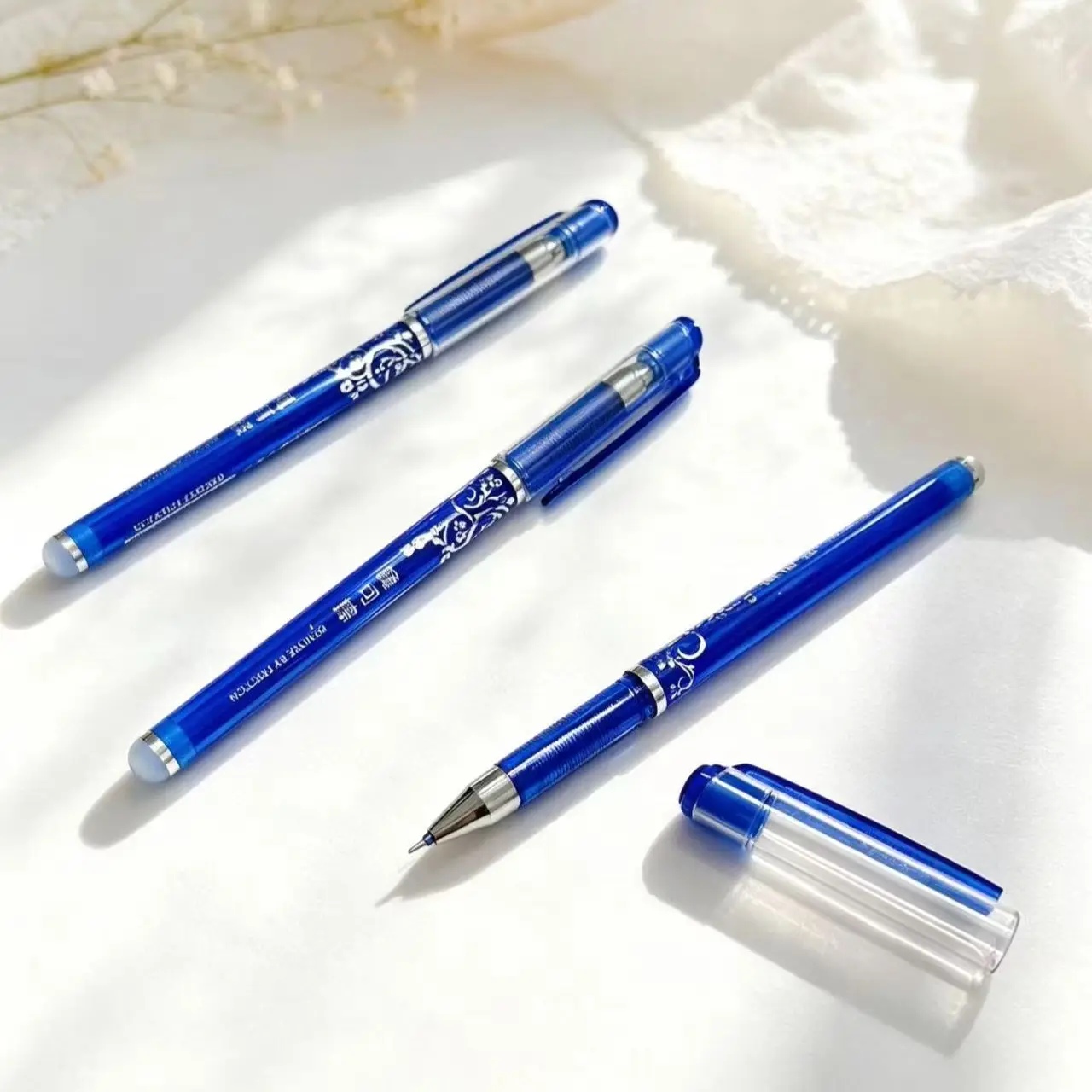 Erasable Gel Pen Set for Smooth Writing - Blue and Black Ink for School, Office, and DIY Stationery Supplies