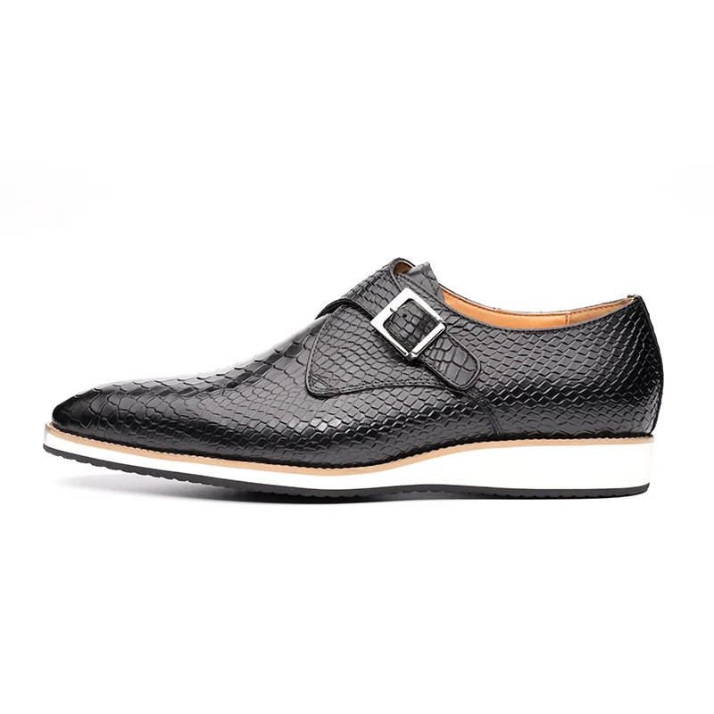 Casual Men Shoes New Fashion Genuine Leather Business Office Natural Handmade Comfortable Buckle Classic Monk Style Men's Shoe