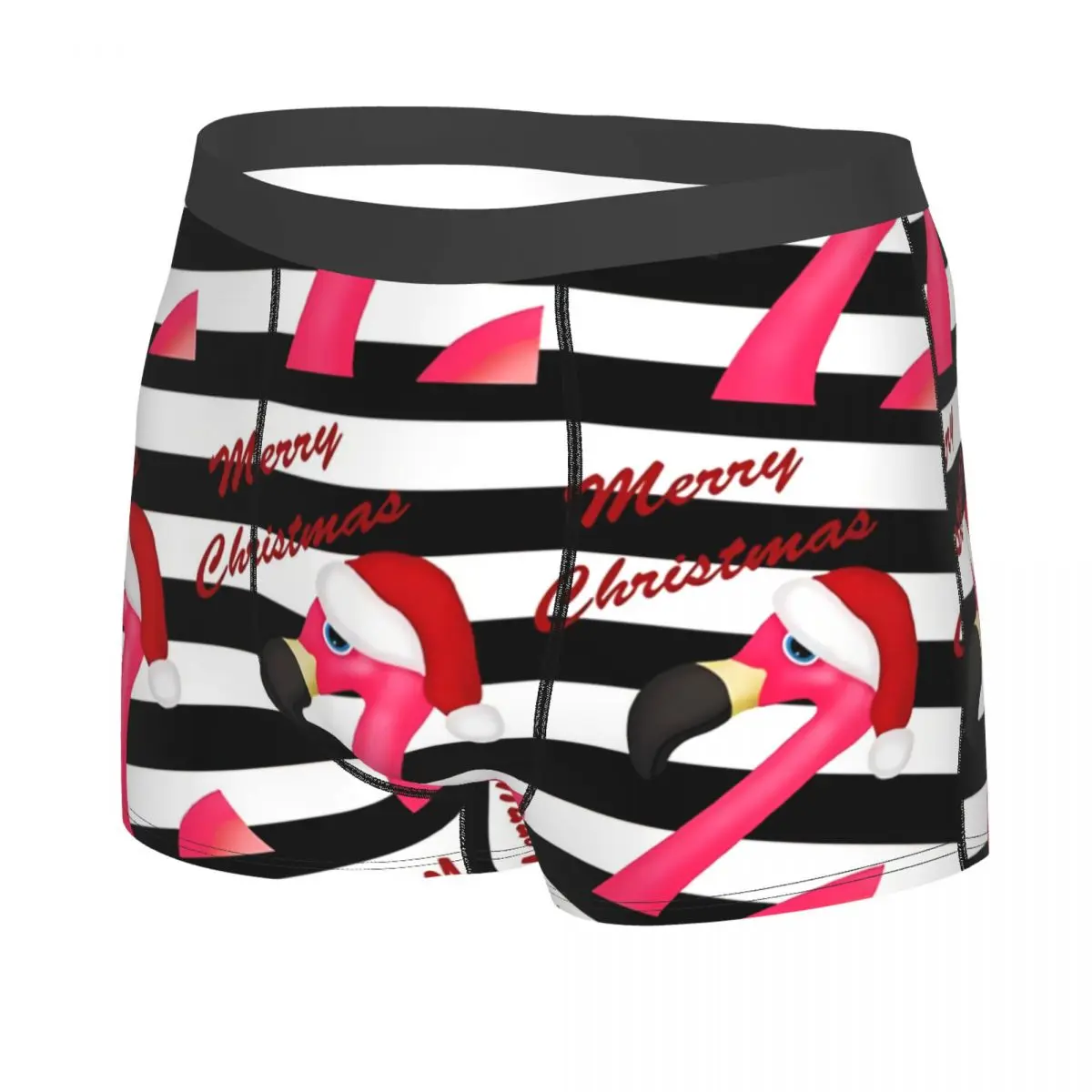 Pink Flamingo Christmas Men Boxer Briefs Highly Breathable Underwear High Quality Print Shorts Birthday Gifts 2