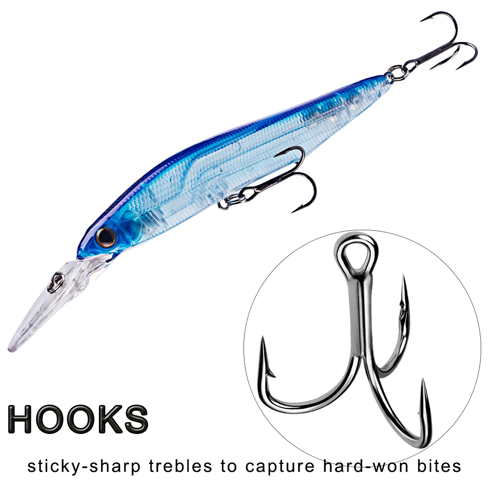 Description Picture 5 of itemMagnisher Deepwater Minnow Hard Baits 14cm Float Sinking Jerkbait Wobblers Fishing Lures Rattle Crankbait Pesca Tackle