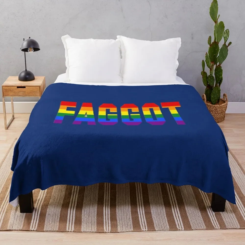 

FAGGOT LOVE IS HUMAN Throw Blanket heavy to sleep Vintage Cute Plaid Blankets