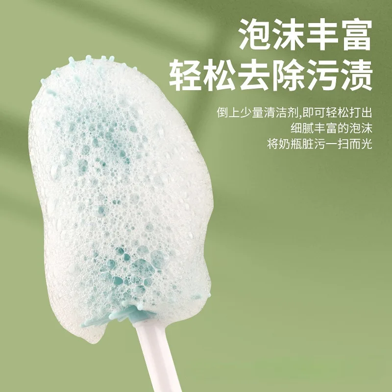 Silicone bottle Brush Cleaning set Baby straw pacifier Brush 360 degree upright long handle rotary