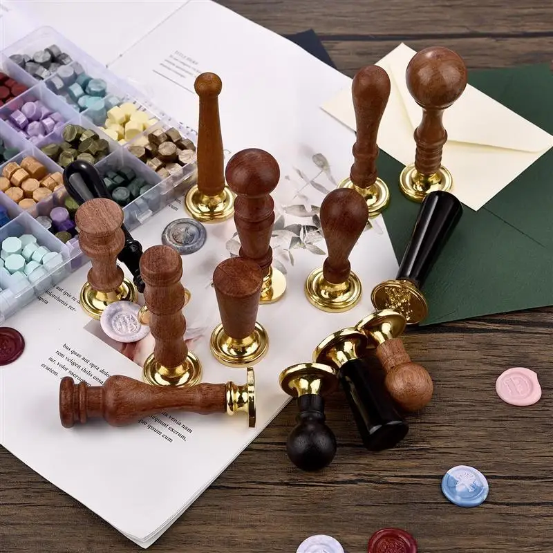 Replacements Long And Short Pear Wood Handles For Stamp Scrapbooking Stamps Wax Seals Tools And Accessories wax seal stamp roller stamp clear stamps self ink stamps alphabet stamps wax seal stamp set seal wax sticks rubber stamps self inking stamps wooden stamp
