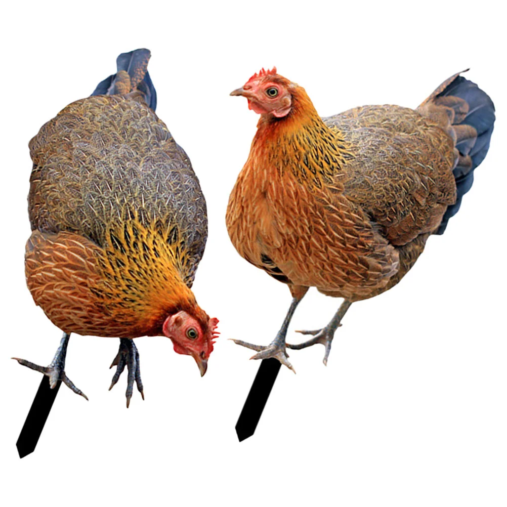 

2 Pcs Decorate Decorative Garden Inserts Yard Accessories Simulation Hen And Chicks Figurines
