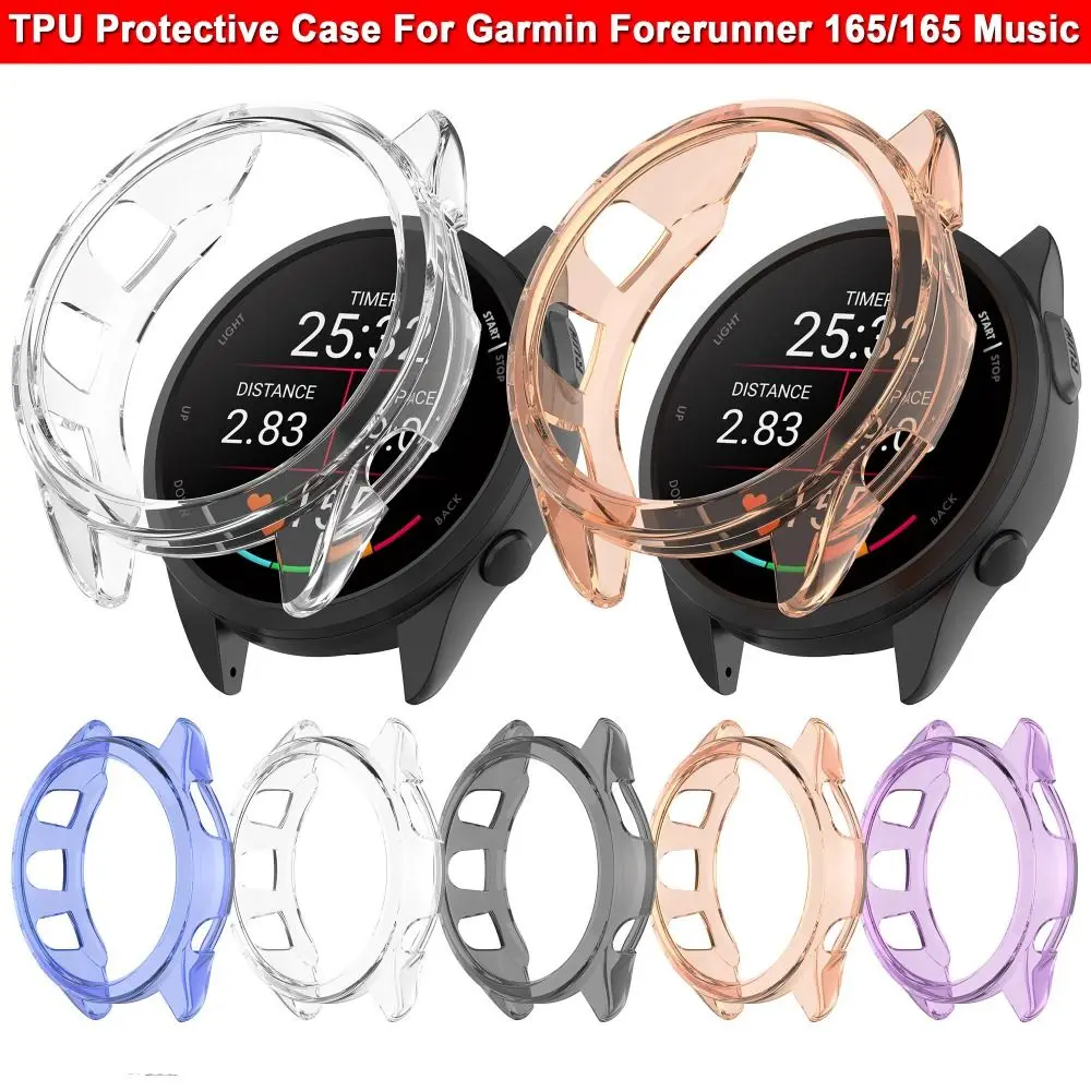 

Bumper TPU Protective Cover Shell Frame Transparent Case Smart Watch Accessories for Garmin Forerunner 165/165 Music Smart Watch