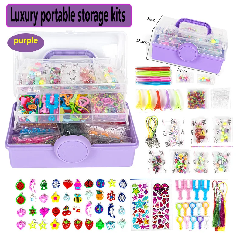 Layers 6000pcs Colorful Craft Rubber Bands Set with full