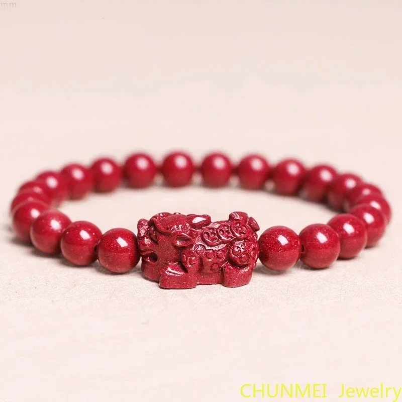 

Оригинальные бусины из искусственной кожи с высоким содержанием фиолетового золота и песка, браслеты Pixiu для женщин и мужчин, модные украшения