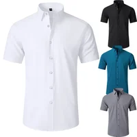 Hot-selling all-round elastic non-ironing plain men's short-sleeved shirts elastic business casual men's shirts can be wholesale 1