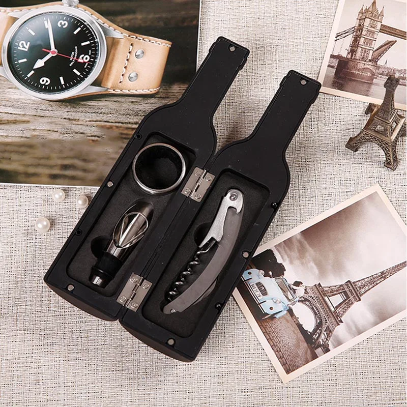 Wine Bottle Opener Set Multi-function Wine Opener Set Bar Sets Gift Bottle-Shaped Holder Bottle Opener Gift Bar Accessories