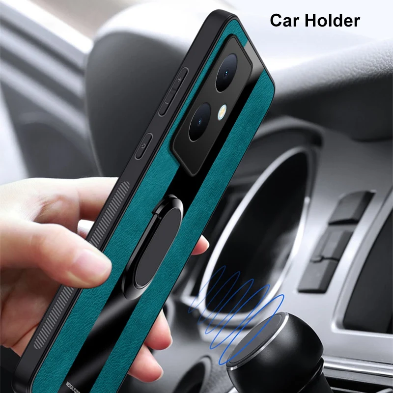 COMAKU Cover Per VIVO V29 Lite 5G Blu Reale Con Anello Magnetico 360° E Supporto Auto | Custodia Anticaduta Militare