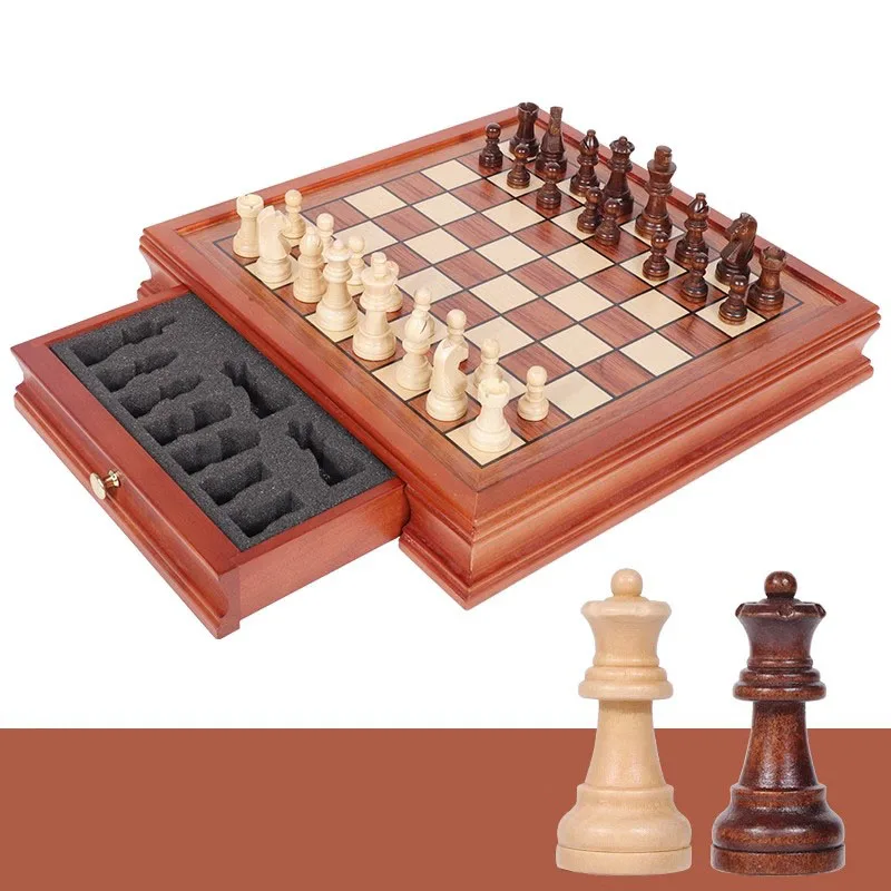 Wooden Luxury Chess Pieces Chess Family Travel Chinese Boardgame  Professional Table Xadrez Tabuleiro Jogo Travel Games DWH