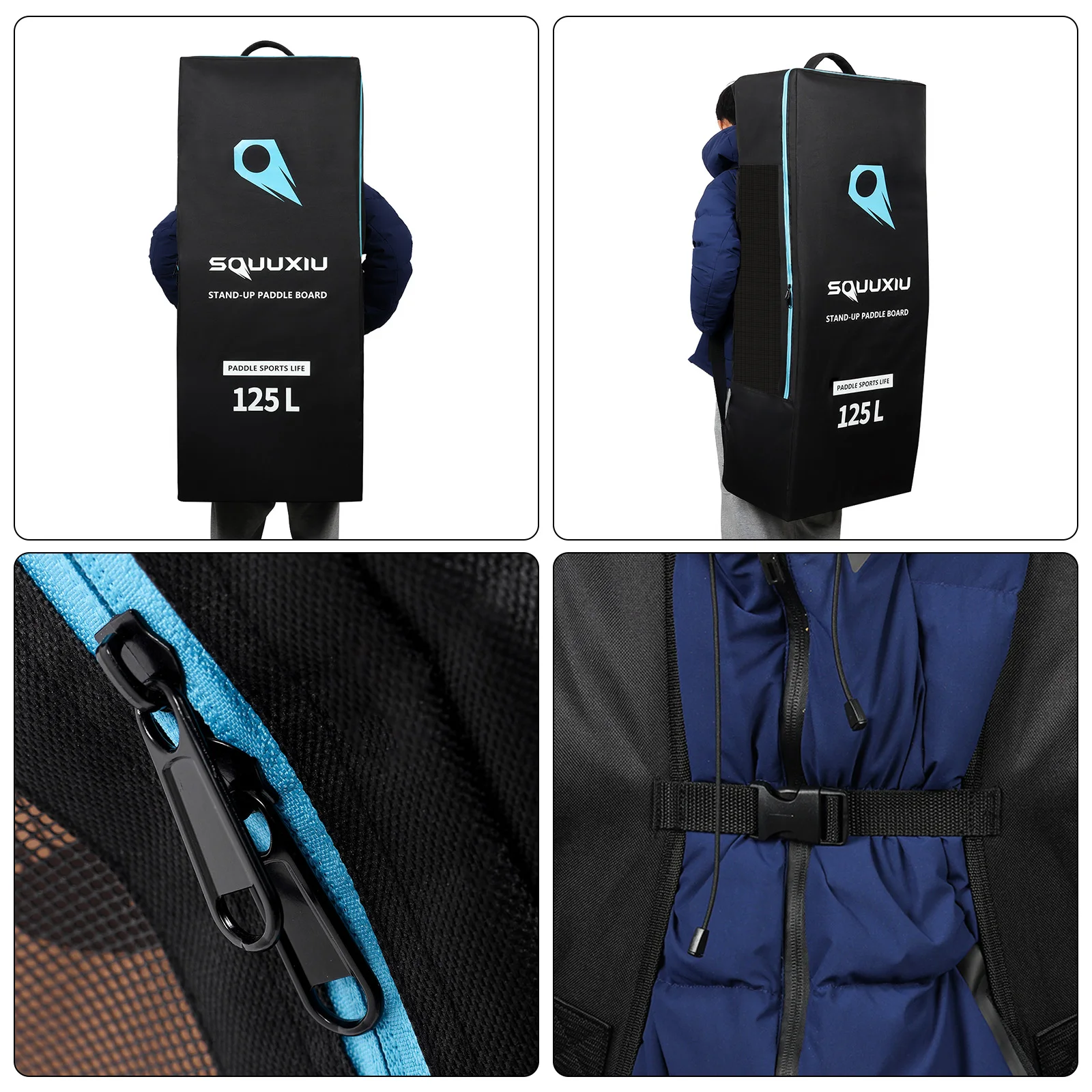 105L/125L Inflatable Paddleboard Bag SUP Board Bag Surfboard Backpack Stand Up Board Shoulder Backpack waterproof dry bag
