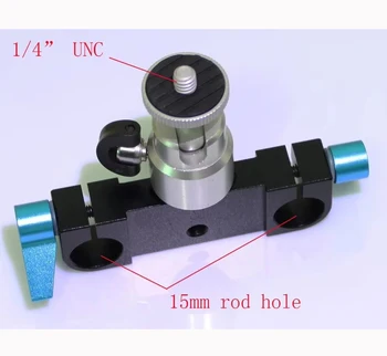 RailBlock Rod Clamp with mini ball head for 15mm Support Rail Rig Rail system, 15mm rod clamp with ball head adapter unit