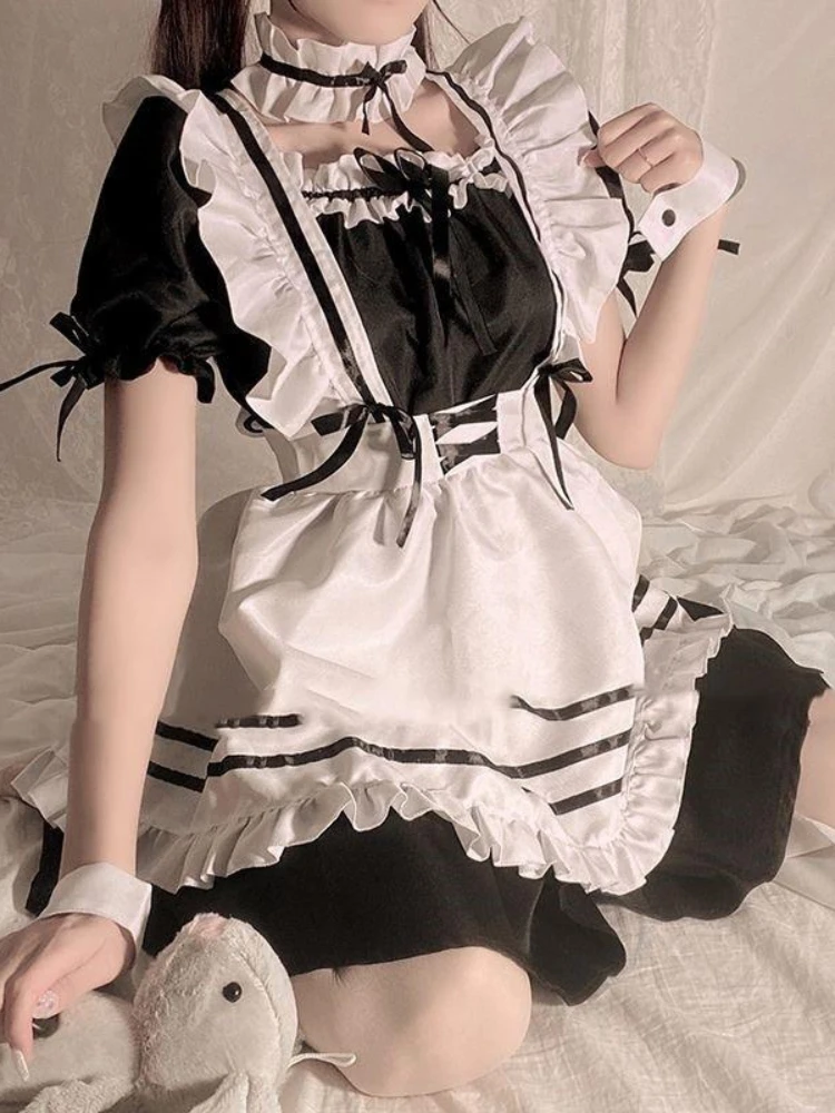 Fashion Maid Lolita Dress Classical Waitress Cosplay Party Costumes Birthday Apparel Sexy Role Play Chemise Animation Stage Wear