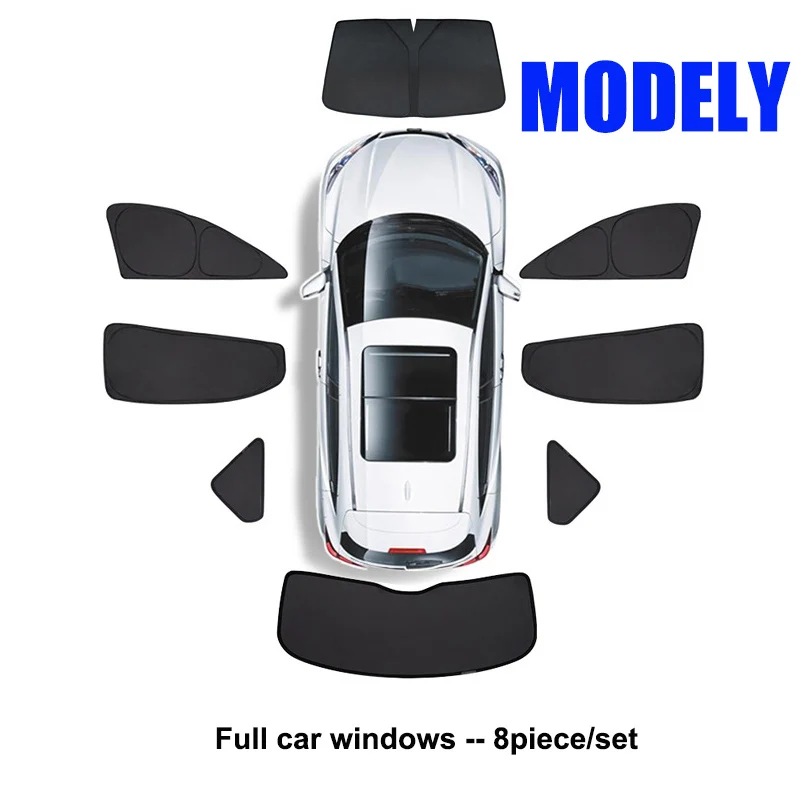 Window Sunshade Side Window Sunshade for Tesla Model Y Privacy Front Rear Windshield Window Shield Screen Sun Visor Camping