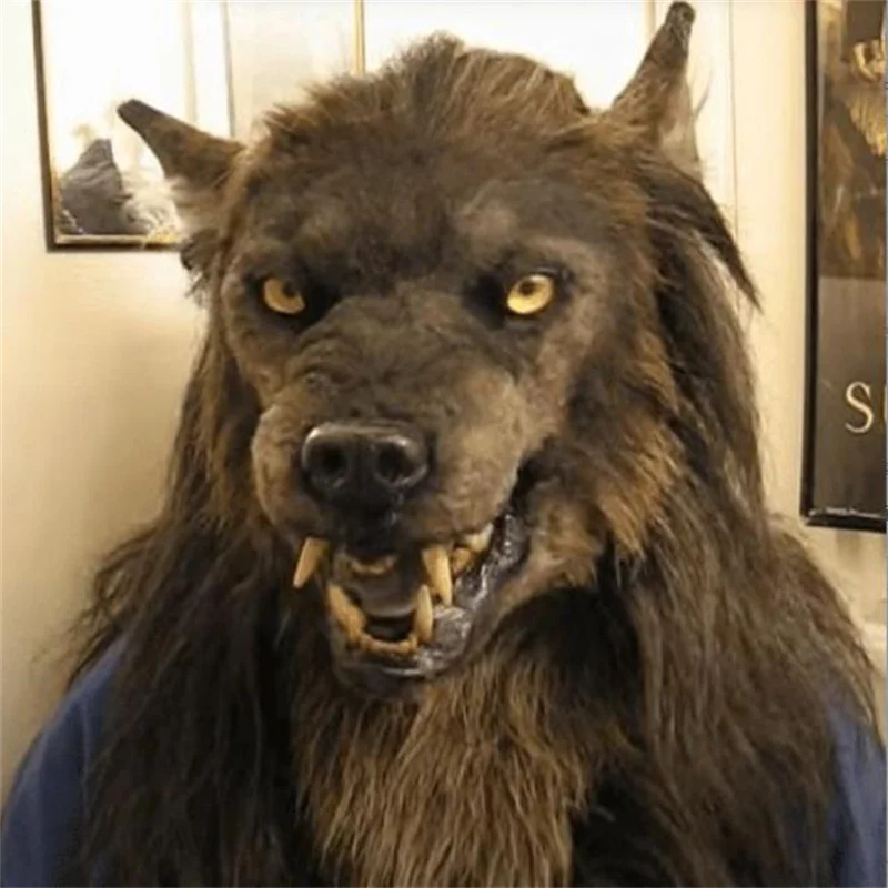 

Halloween Latex Wolf Head Mask Werewolf Headgear Party Scary Simulation Wolf Head Mask Costume for Halloween Party Carnival Prop