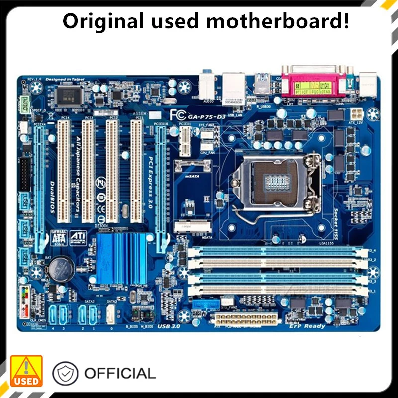 

Для планшетов компьютера, материнская плата LGA 1155 DDR3 для Intel B75 P8B75, материнская плата для настольных компьютеров SATA II PCI-E X16, б/у