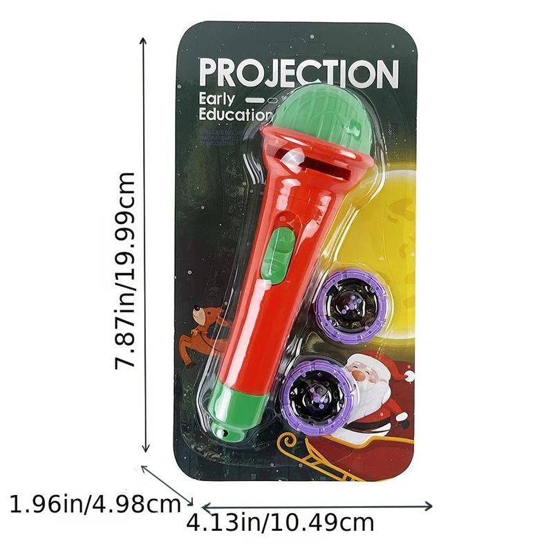 Children's Early Education Projection Flashlight &ndash; Baby Educational Toy with Santa Claus Glow Patterns, Christmas Gift Includes